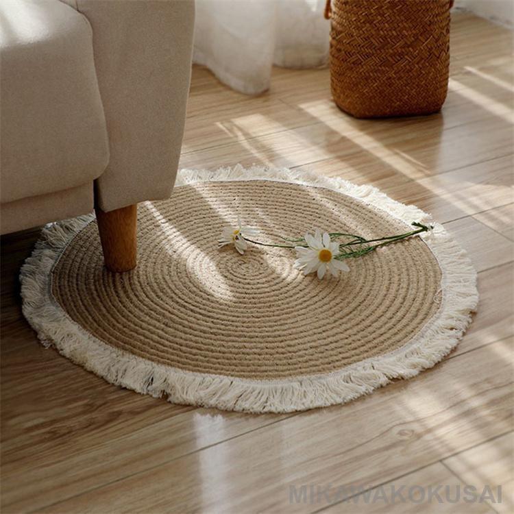 Rattan - カーペット 四季円形ラグ 和風丸型 オールシーズン おしゃれ室内 リビング