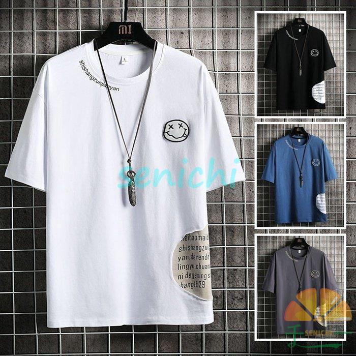 樂天商城 - Tシャツ メンズ 半袖 半袖Tシャツ クルーネック 夏 笑い顔 トップス おしゃれ 部屋着 プレゼント メンズファッション