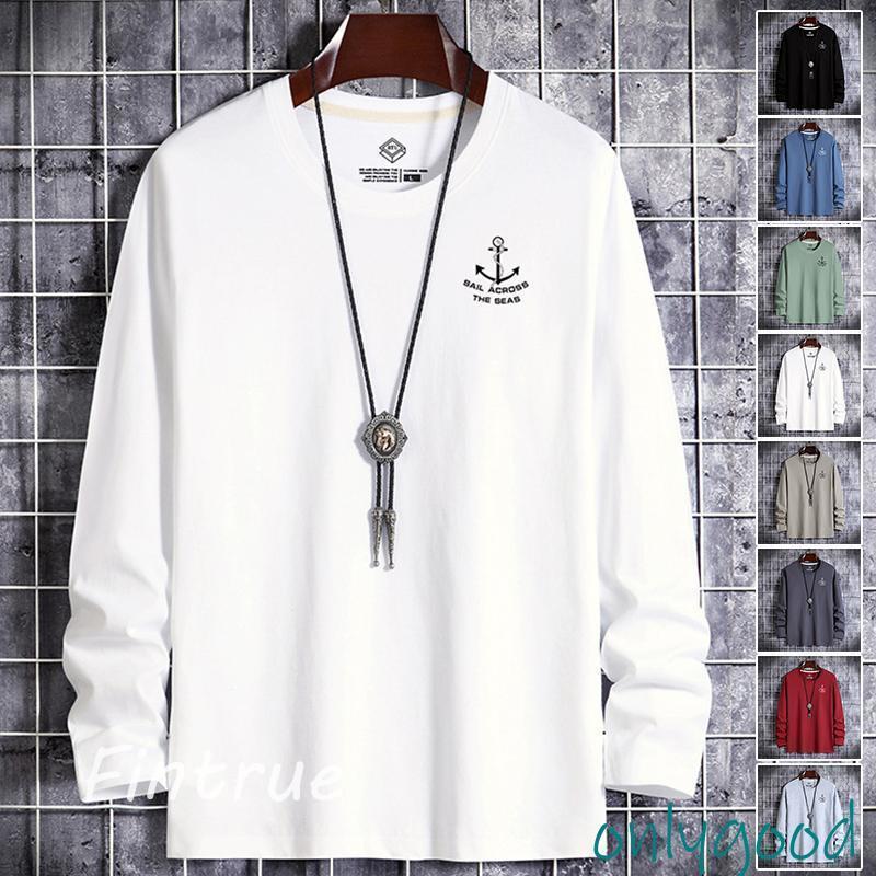 乐天商城 - Tシャツ メンズ ロングTシャツ ロンT 長袖 メンズ 秋服 Tシャツ Vネック クルーネック カットソー トップス スリム アメカジ 秋