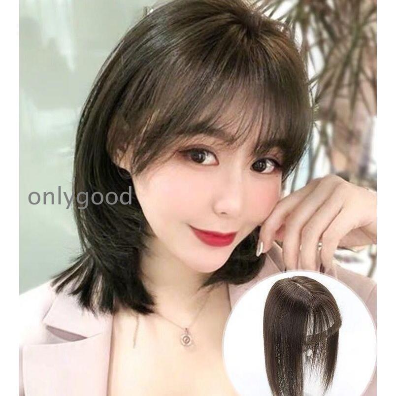 前髪ウィッグ 部分ウィッグ 人毛100% 超リアル つむじ 人工皮膚 3D構造 つむじ付きシースルーバング つ..