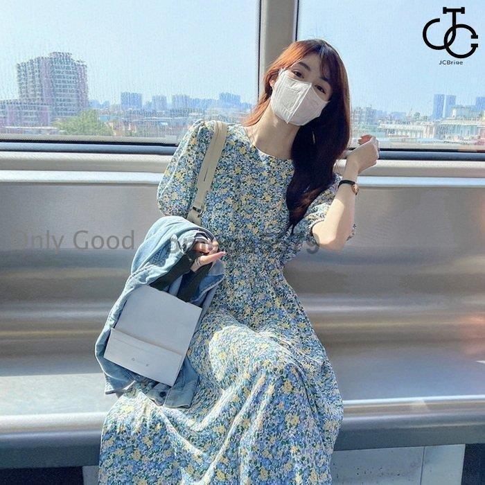 ワンピース レディース 40代 キレイめマキシ丈ワンピース 春夏 半袖ワンピース オシャレ通勤 花柄スカートAライン 大人可愛い パフスリーブ ゆったり 着痩せ