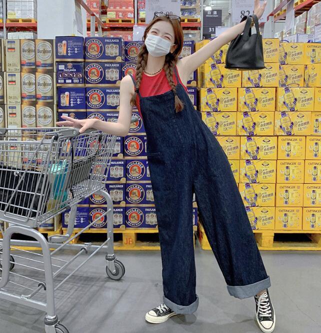 サロペット 40代 サロペットパンツ 春服 レディース オーバーオール ガウチョパンツ デニム風 体型カバ..