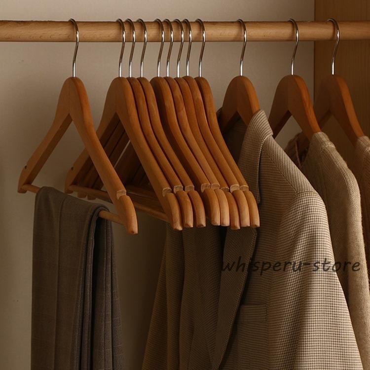 スーツハンガー 木のハンガー 大きい 高級 コートハンガー メンズ 洋服ハンガー ジャケット用ハンガー スーツ用 業務用 ズボン 紳士