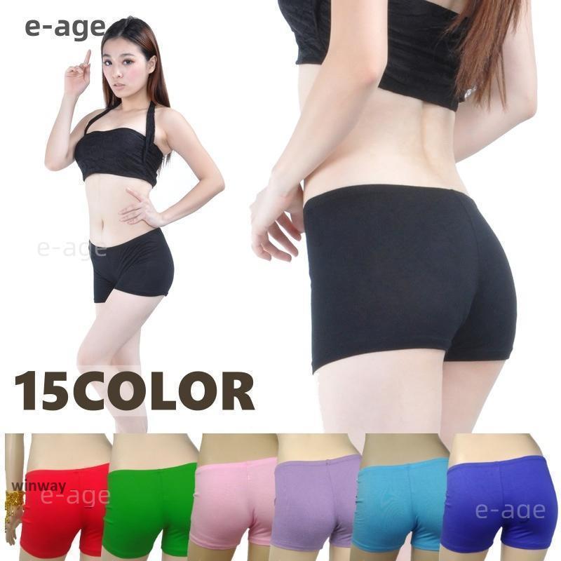 ショートパンツ レディース ボトムス インナーパンツ ホットパンツ 1分丈 カラバリ豊富 シンプル 無地 ベリーダンス ダンス レッスン着 フィットネ