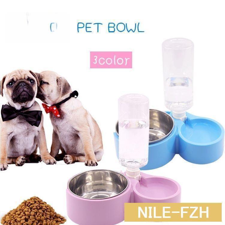 Rakuten - ペット用食器 フードボウル 給水器 給餌 猫用 犬用 ウォーターディッシュ ペットボトル 取り付け ペット用品 ペット雑貨 ペールカラー 無地 シンプ