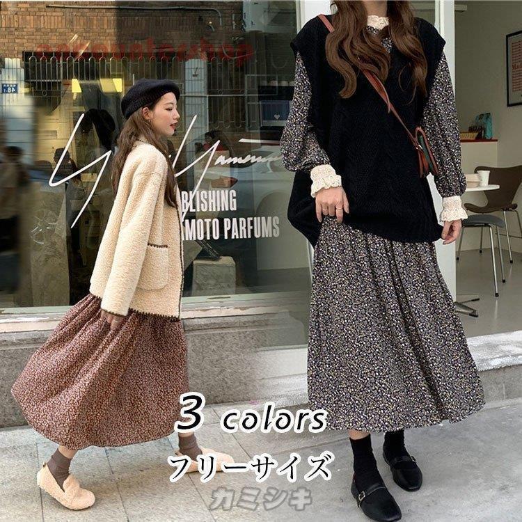 ワンピース レディース 40代 おしゃれ マキシワンピース 春秋冬 花柄 長袖ワンピース 新作 韓国風 レース フレアスカート キレイめ 大きいサイズ 大人 30代 50代