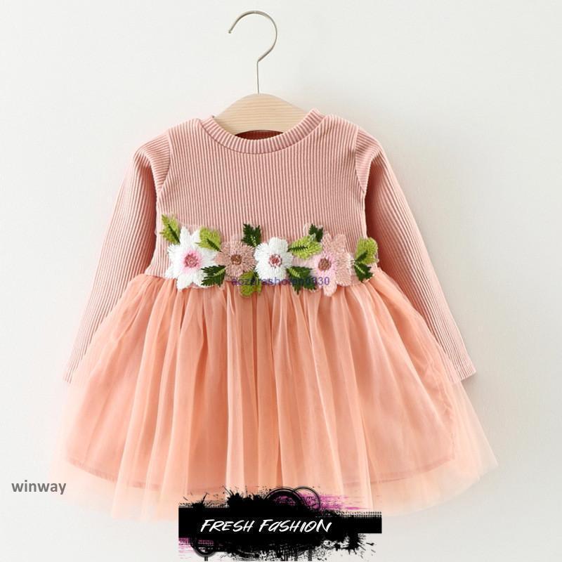 ワンピース 子供服 韓国 長袖 姉妹 お揃い キッズ ドレス リボン 膝丈 厚手 暖かい 誕生日祝い 通園 旅行 秋冬