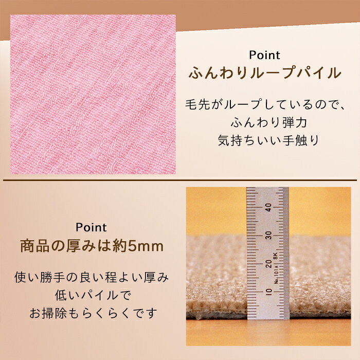 防ダニ カーペット 6畳 8畳 10畳 3畳 4.5畳 江戸間 サイズ 抗菌防臭 軽量 薄手 ノースポール グレー ベージュ ピンク ブルー グリーン 3帖 4.5帖 6帖 8帖 10帖 ラグ 日本製 床暖房対応 ホットカーペット 絨毯 フリーカット ハサミ 国産 辻川産業株式会社 Tsujikawa tjktjk-10000058 Tsujikawa楽天市場店 サンプル画像3