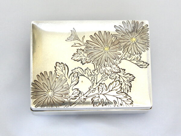 送料無料 中古 銀製 SILVER950 灰皿 菊 花柄 シガレットトレー シルバー950