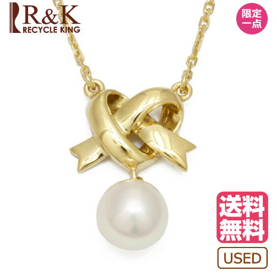 中古 ミキモト ネックレス 中古 ティファニー 送料無料 真珠 リング Mikimoto K18 パール ハート リボン 18金 ゴールド レディース おしゃれ かわいい ギフト プレゼント Sh パールネックレス ペンダント ペンダントネックレス 18k 18金ネックレス K18