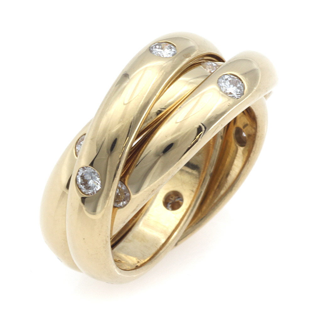 【送料無料】【中古】 CARTIER カルティエ K18 リング 指輪 ダイヤモンド トリニティ #48 7号 ゴールドカラー レディース おしゃれ かわいい おすすめ ギフト プレゼント 18金 K18ゴールド【BJ】【BIM】 アクセサリー アクセ リング 指輪のサムネイル