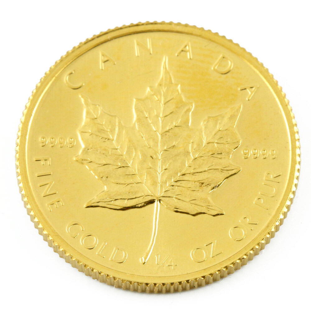 【送料無料】【中古】 K24 外国コイン メイプルリーフ 1/4オンス 10ドル カナダ 純金 金貨 ゴールド レディース メンズ おしゃれ おすすめ ギフト プレゼント 24金 K24ゴールド