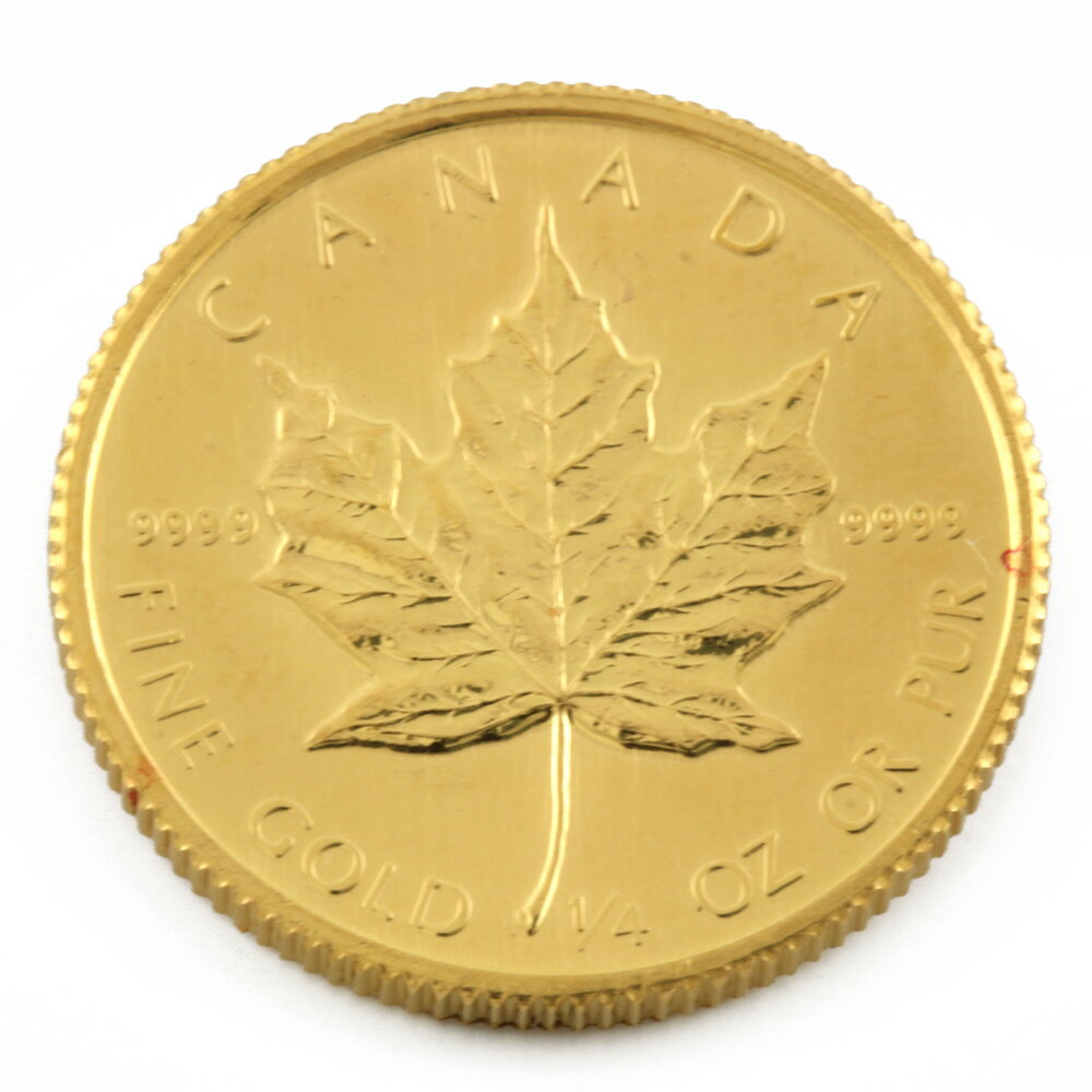【送料無料】【中古】 K24 外国コイン メイプルリーフ 1/4オンス 10ドル カナダ 純金 金貨 ゴールド レディース メンズ おしゃれ おすすめ ギフト プレゼント 24金 K24ゴールド