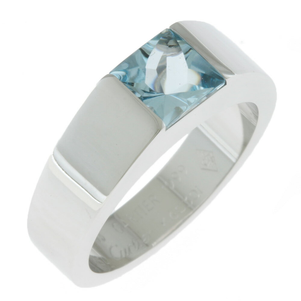 【送料無料】【中古】 CARTIER カルティエ K18WG リング 指輪 タンク #51 11号 アクアマリン シルバー レディース おしゃれ かわいい プレゼント 18金 K18ホワイトゴールド【SH】【BJ】【BIM】 | ジュエリー アクセサリー 天然石 一点もの ブランド 18k 誕生石 一点物