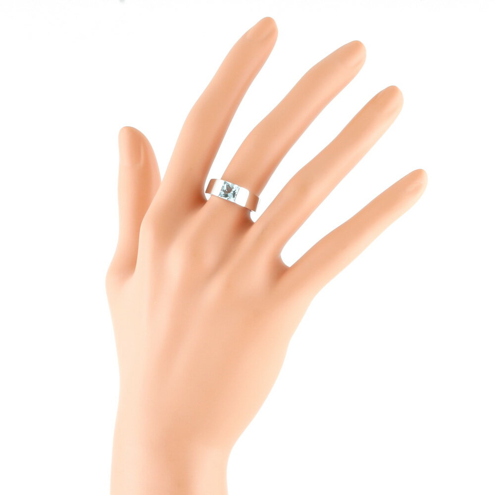 【送料無料】【中古】 CARTIER カルティエ K18WG リング 指輪 タンク #51 11号 アクアマリン シルバー レディース おしゃれ かわいい プレゼント 18金 K18ホワイトゴールド【SH】【BJ】【BIM】 | ジュエリー アクセサリー 天然石 一点もの ブランド 18k 誕生石 一点物