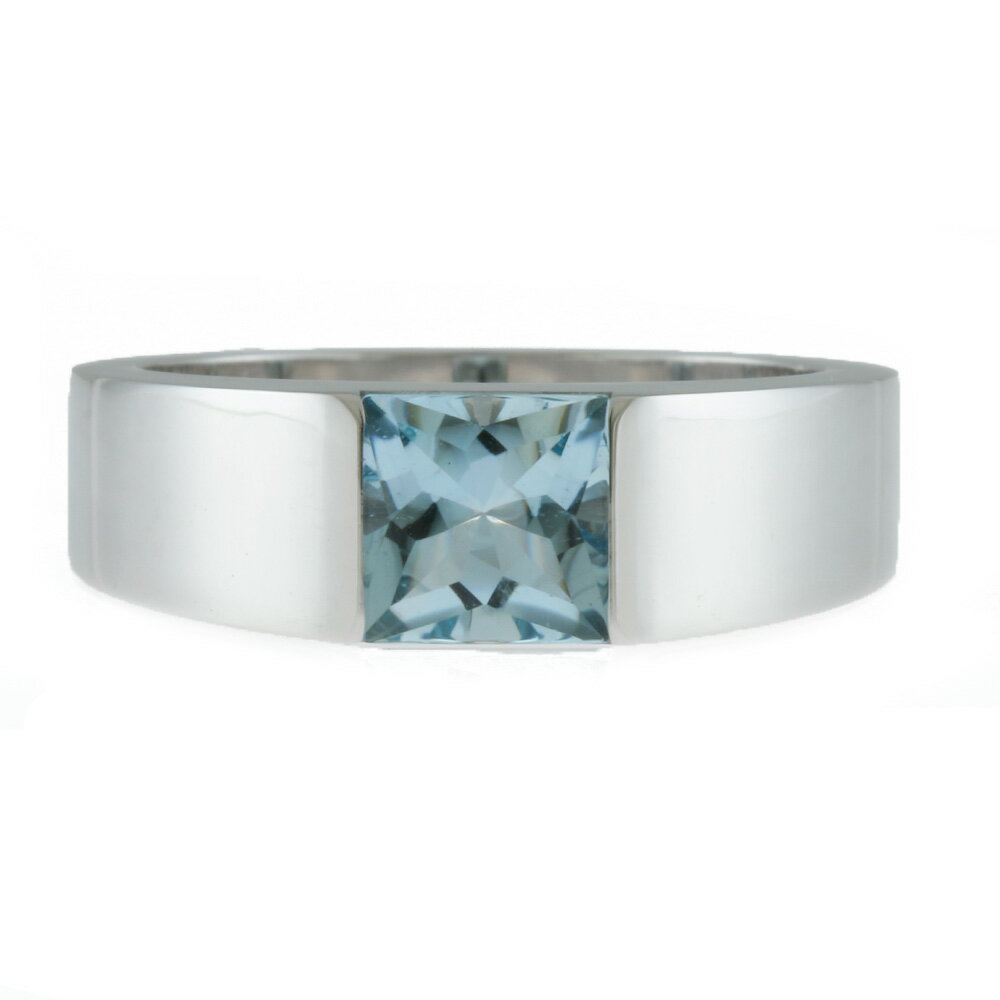 【送料無料】【中古】 CARTIER カルティエ K18WG リング 指輪 タンク #51 11号 アクアマリン シルバー レディース おしゃれ かわいい プレゼント 18金 K18ホワイトゴールド【SH】【BJ】【BIM】 | ジュエリー アクセサリー 天然石 一点もの ブランド 18k 誕生石 一点物