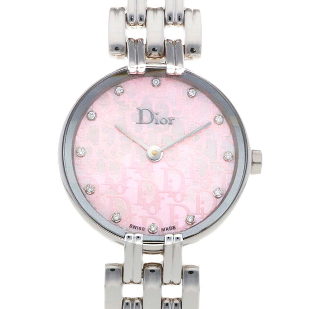 【送料無料】【中古】 Christian Dior クリスチャンディオール SS 腕時計 12Pダイヤ バギラ CD092110 シルバー ピンク レディース おしゃれ かわいい おすすめ ギフト プレゼント ステンレススチール【BIM】のサムネイル