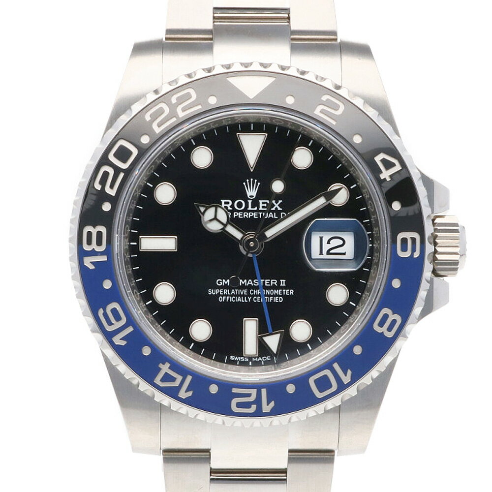 ロレックス ROLEX GMTマスター オイスターパーペチュアル 腕時計 SS 116710BLNR メンズ 中古