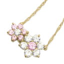 スタージュエリー STAR JEWELRY フラワー ネックレス 18金 キュービック レディース 中古