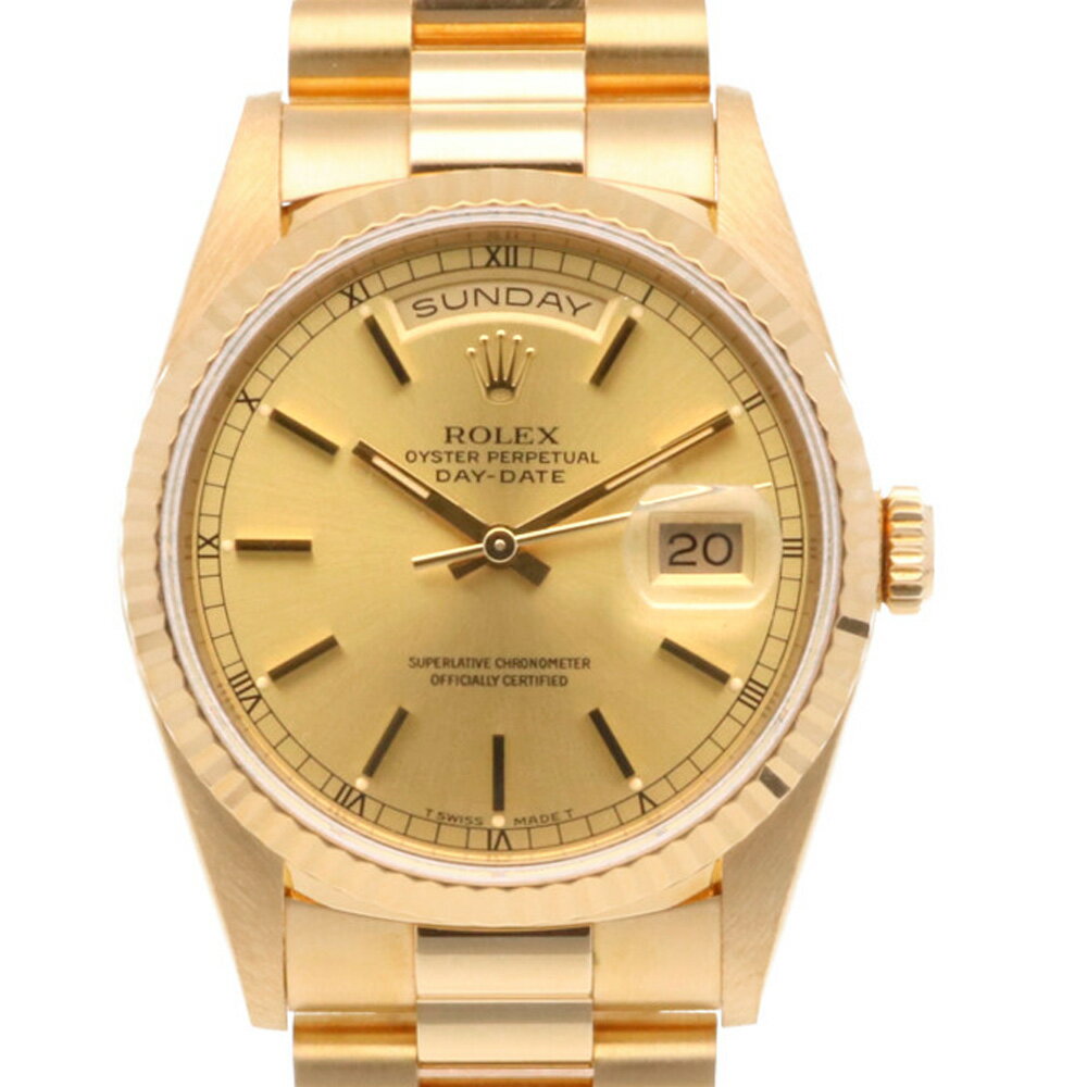 ロレックス ROLEX デイデイト オイスターパーペチュアル 腕時計 K18YG 18238 メンズ 中古