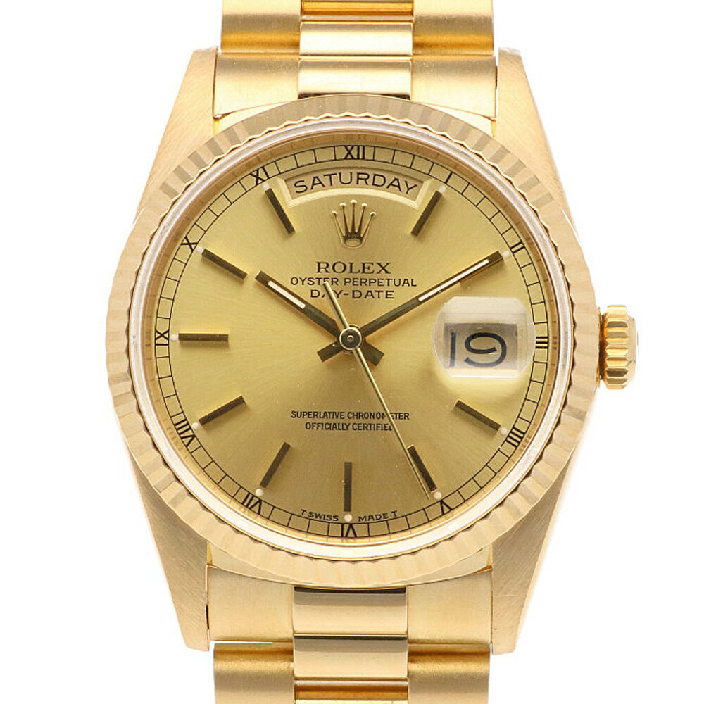 ロレックス ROLEX デイデイト オイスターパーペチュアル 腕時計 K18YG 18238 メンズ 中古