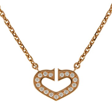 カルティエ CARTIER Cハート ネックレス 18金 ダイヤモンド レディース 中古