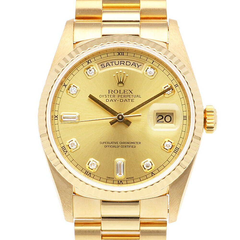 ロレックス ROLEX デイデイト オイスターパーペチュアル 腕時計 18金 K18イエローゴールド 18238A メンズ 中古