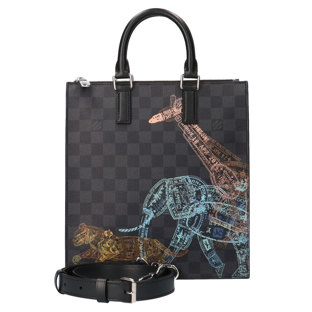 ルイヴィトン LOUIS VUITTON サックプラ・メッセンジャー ダミエグラフィット ショルダーバッグ ダミエグラフィットキャンバス ブラック ユニセックス 中古