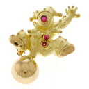 【12%OFFメガクーポン】 ピエロ ブローチ 18金 K18イエローゴールド ルビー 0.06ct レディース 中古