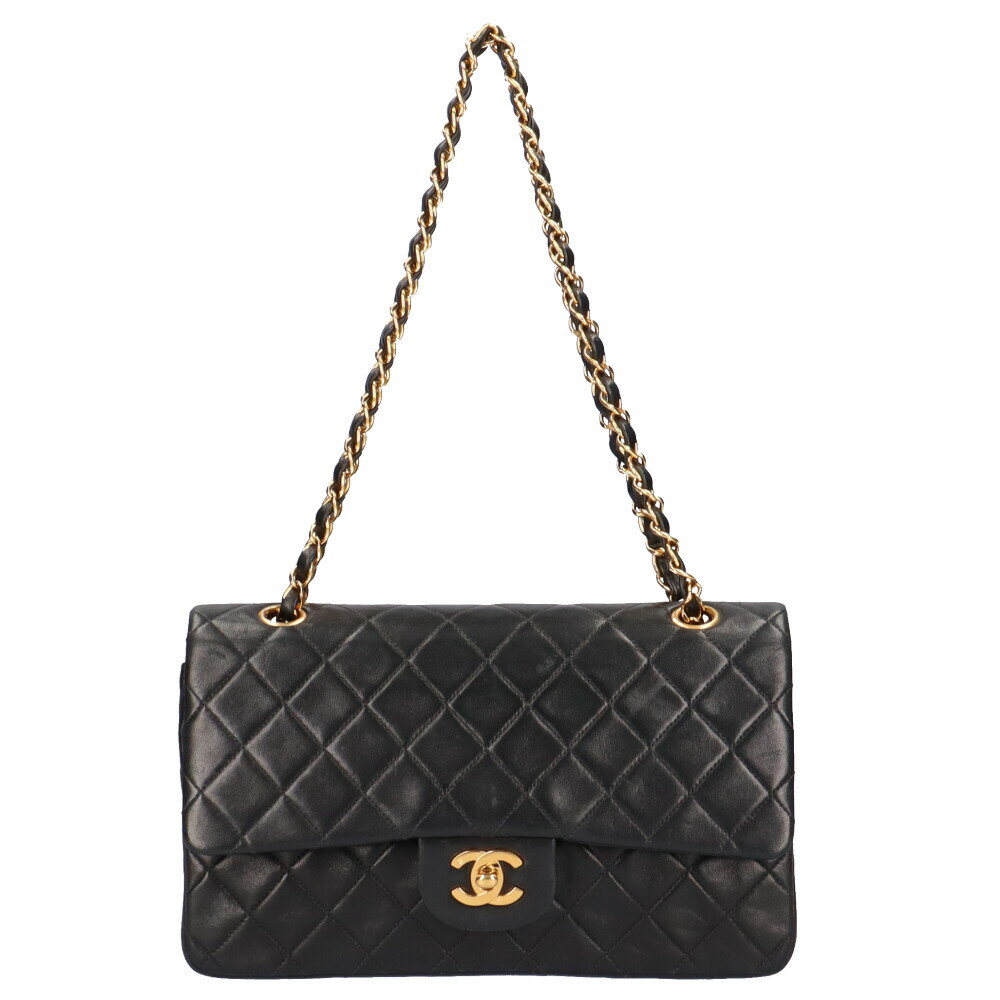 シャネル CHANEL チェーン マトラッセ ショルダーバッグ ラムスキン ブラック レディース 中古