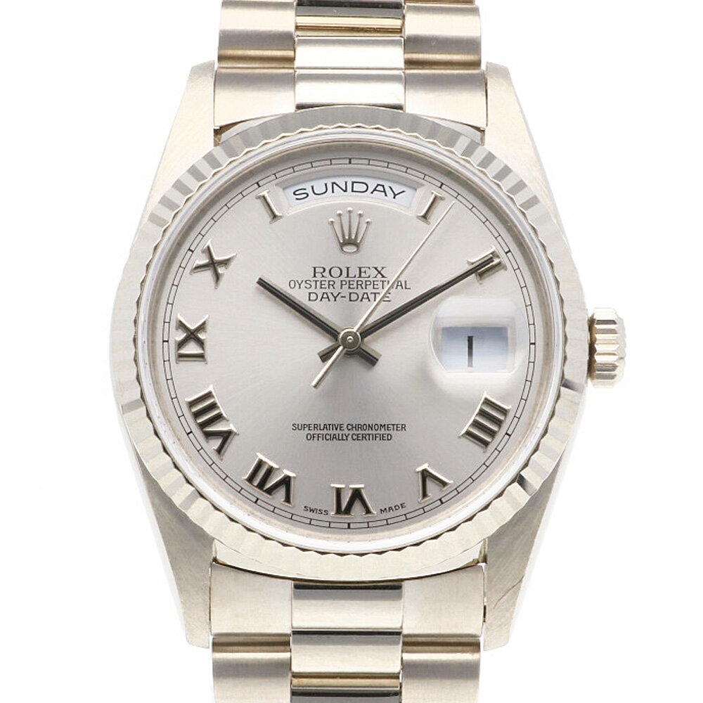ロレックス デイデイト オイスターパーペチュアル 腕時計 時計 18金 K18ホワイトゴールド 18239 自動巻き メンズ 1年保証 ROLEX 中古 ロレックス
