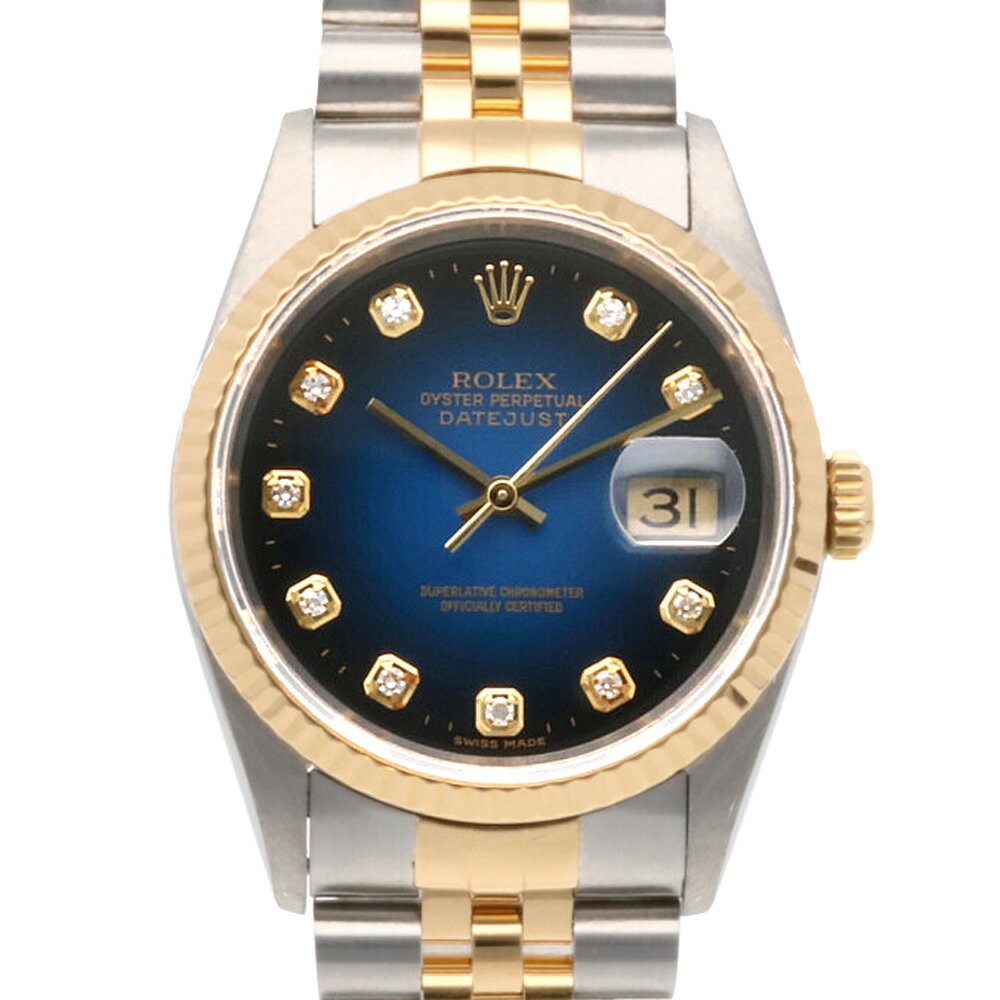 ロレックス デイトジャスト オイスターパーペチュアル ステンレススチール 16233G 自動巻き メンズ 1年保証 ROLEX 【中古】 ロレックスデイトジャスト W番 ロレックスオイスターパーペチュアル ロレックス腕時計 高級腕時計 ブランド ブランド腕時計メンズ 高級ブランド