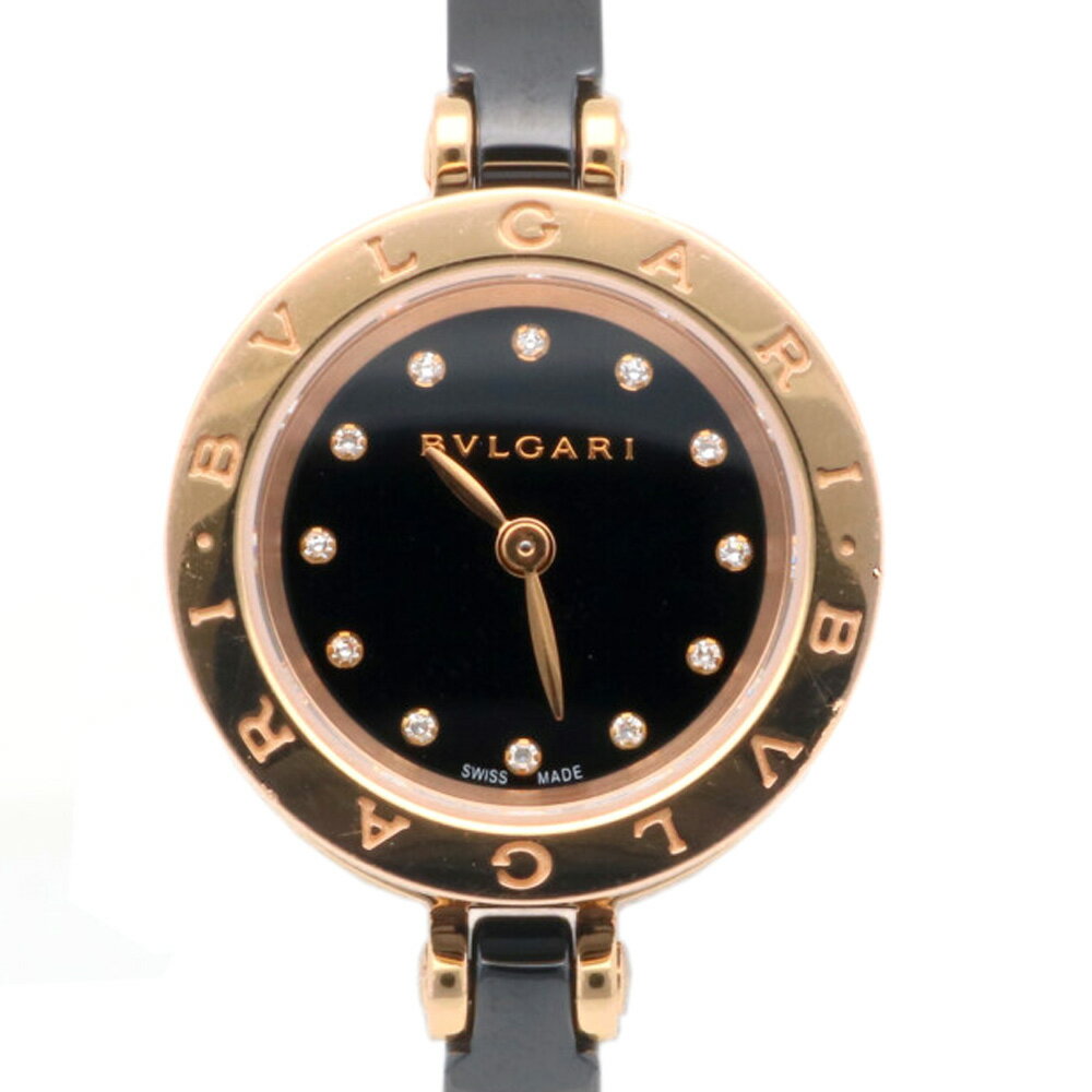 ブルガリ B-zero1 腕時計 時計 ブルガリ セラミック BZP23SG クオーツ レディース 1年保証 BVLGARI 中古12Pダイヤ バングル ブレスレット