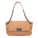 シャネル ボーイシャネル ショルダーバッグ シャネル レザー ベージュ レディース CHANEL 中古チェーン