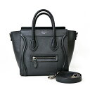 セリーヌ ナノショッパー ラゲージ ハンドバッグ セリーヌ レザー ブラック レディース CELINE 中古