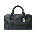 ロエベ アマソナ28 ハンドバッグ ロエベ レザー ブラック レディース LOEWE 中古