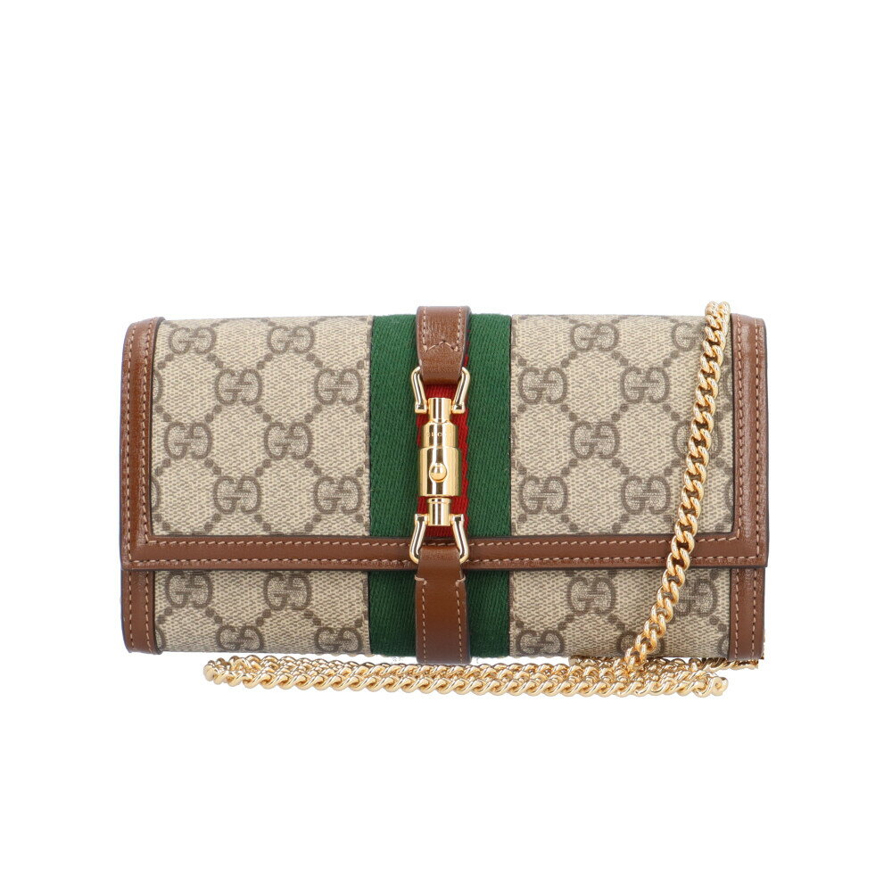 グッチ ジャッキー1961 GGスプリーム ウォレットチェーン グッチ GGスプリームキャンバス 652681 0416 レディース GUCCI 中古チェーンショルダー