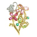 タサキ ブローチ タサキ 18金 ピンクトルマリン ペリドット レディース TASAKI 中古