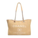 シャネル MM ドーヴィル トートバッグ シャネル キャンバス ベージュ レディース CHANEL 中古