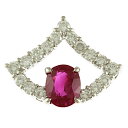 ペンダントトップ Pt900プラチナ ルビー 1.13ct ダイヤモンド 0.50ct レディース 中古