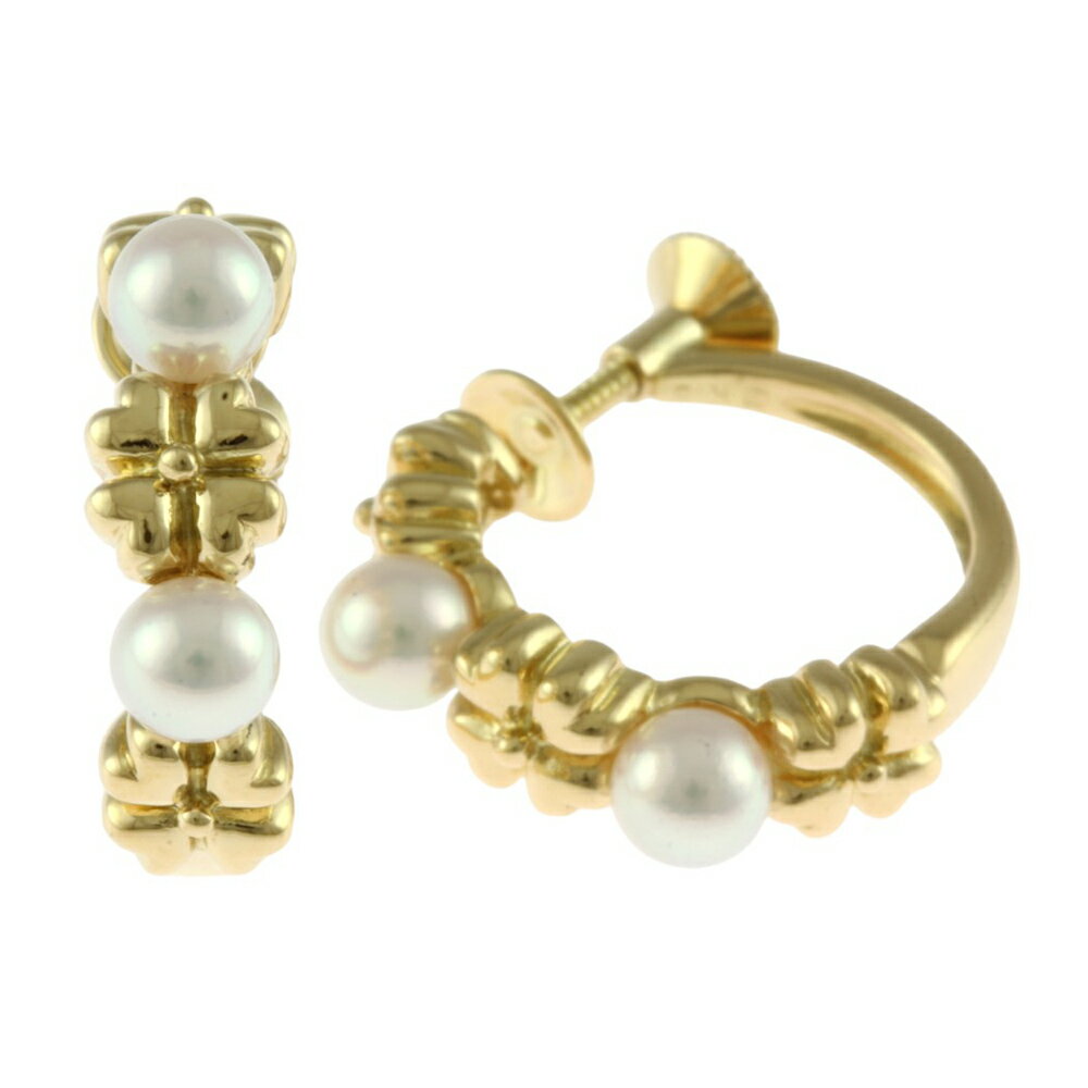 ミキモト イヤリング ミキモト 18金 レディース MIKIMOTO 中古アコヤパール フープタイプ