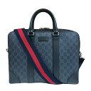 グッチ GGスプリーム ビジネスバッグ グッチ GGスプリームキャンバス 474135 ブラック メンズ GUCCI 中古2WAY
