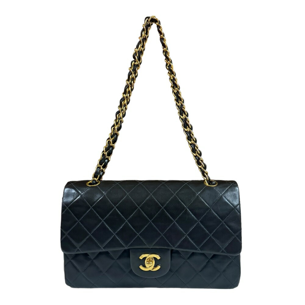 シャネル Wフラップ25 マトラッセ ショルダーバッグ シャネル ラムスキン A01112 ブラック レディース CHANEL 中古のサムネイル