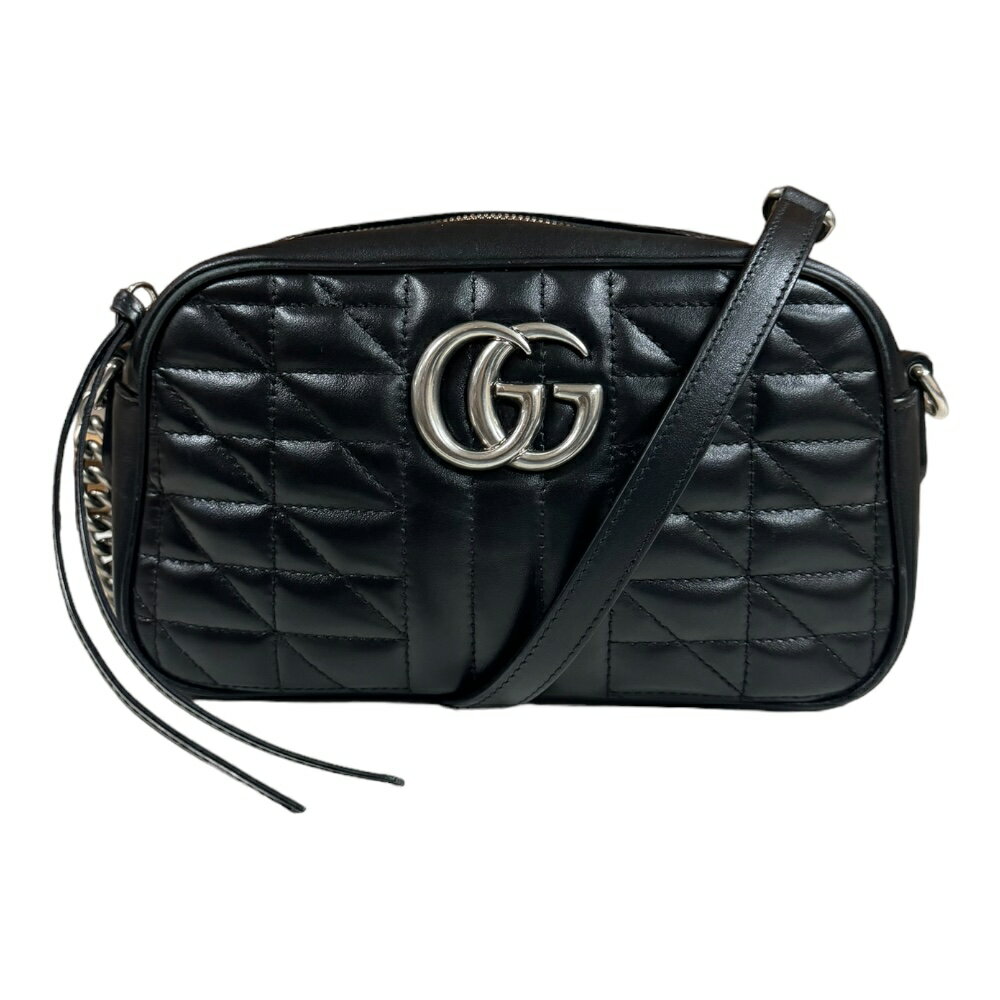 グッチ GGマーモント ショルダーバッグ グッチ レザー 447632 ブラック レディース GUCCI 中古のサムネイル