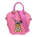 モスキーノ プレイボーイコラボ ショルダーバッグ モスキーノ レザー ピンク レディース MOSCHINO 中古2WAY(4)