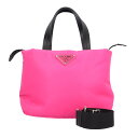 プラダ ショルダーバッグ プラダ ナイロン 1BG266 ピンク レディース PRADA 中古2way