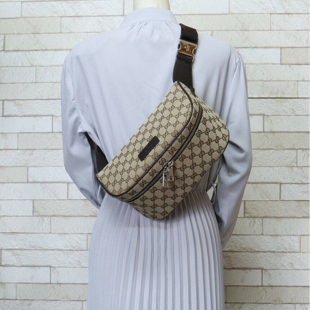 グッチ GGキャンパス ボディバッグ グッチ GGキャンバス 630915 ブラウン メンズ GUCCI 中古