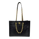 シャネル トートバッグ シャネル レザー ブラック レディース CHANEL 中古チェーン