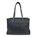 シャネル GSTトート マトラッセ トートバッグ シャネル キャビアスキン A50995 ブラック レディース CHANEL 中古