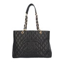 シャネル GSTトート マトラッセ ショルダーバッグ シャネル キャビアスキン A50995 ブラック レディース CHANEL 中古(4)